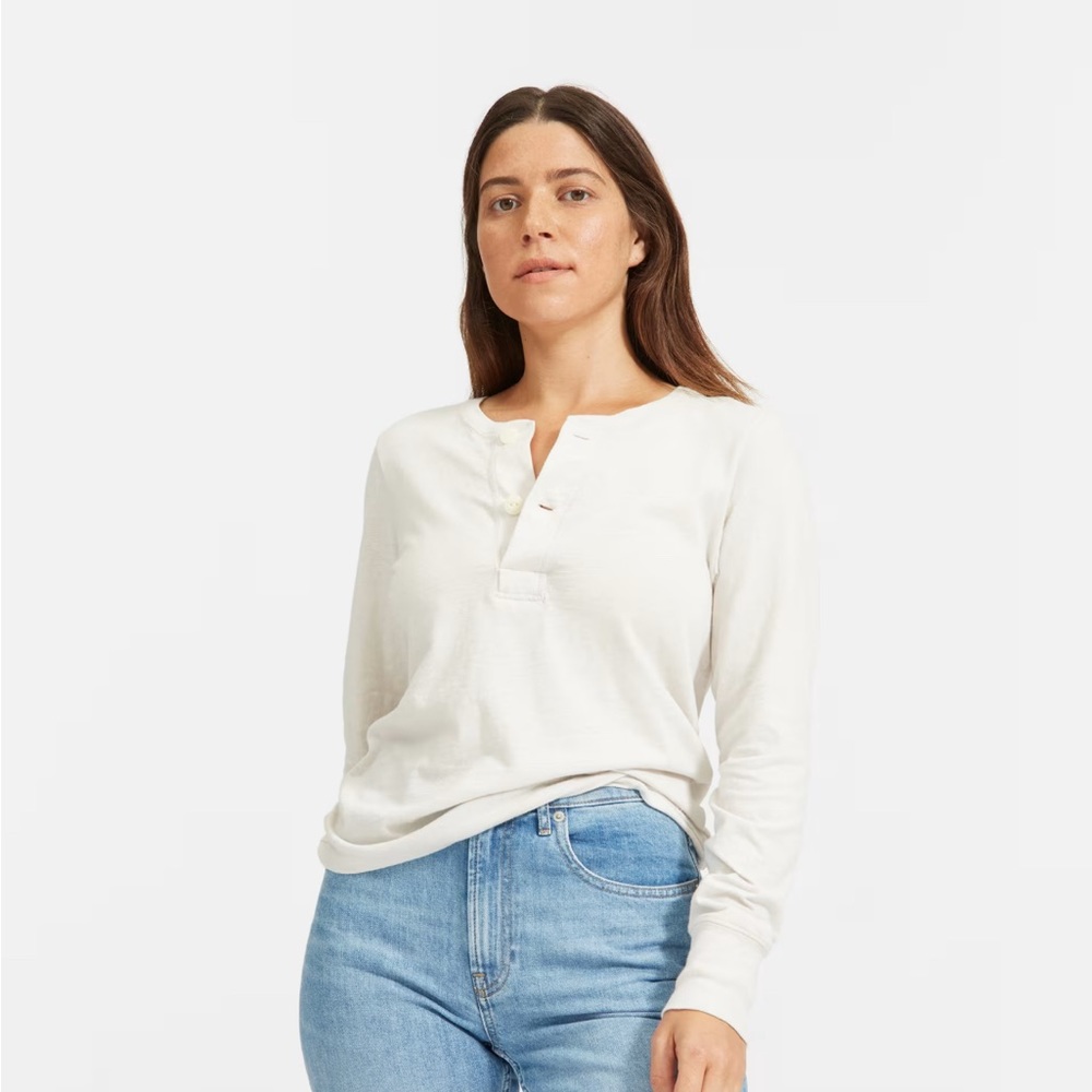 Everlane ReCotton Henley in White